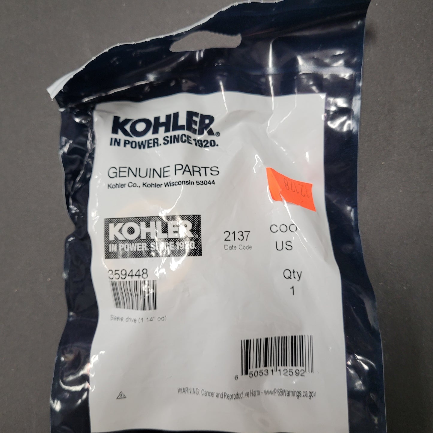 Kohler Drive Sleeve (1.14" od)