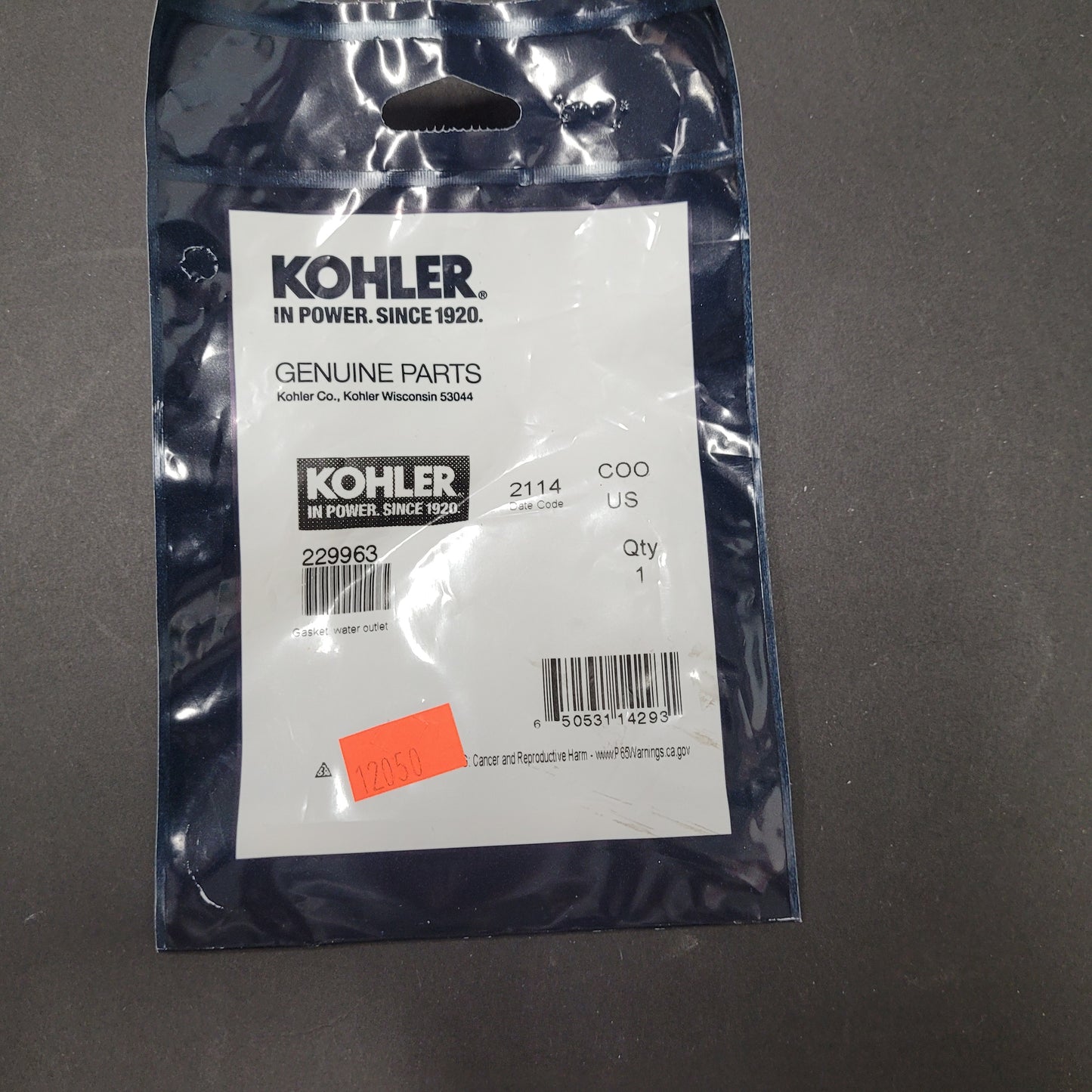 Kohler Gasket, Water Outlet