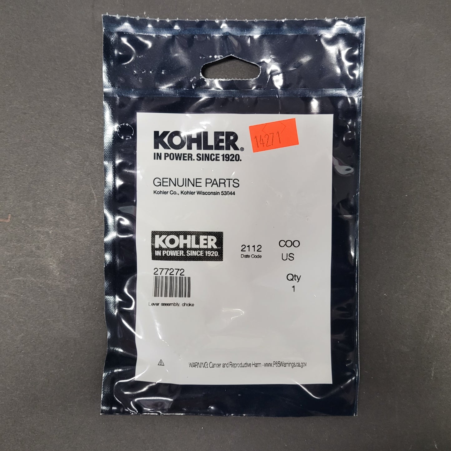 Kohler Lever assembly, choke