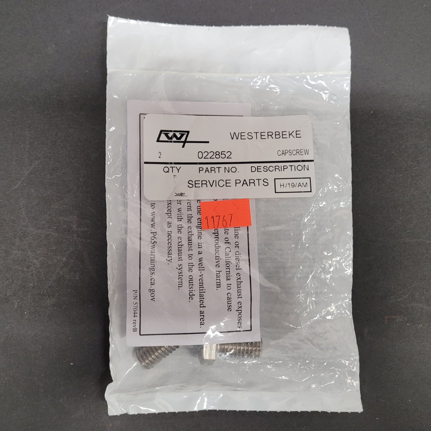 Universal/Westerbeke Capscrew 3/8NCx3/4 Brass