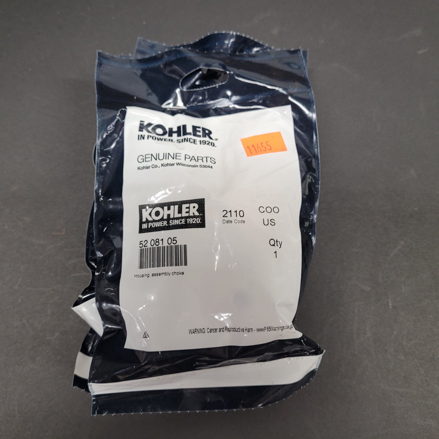Kohler Housing, assembly choke