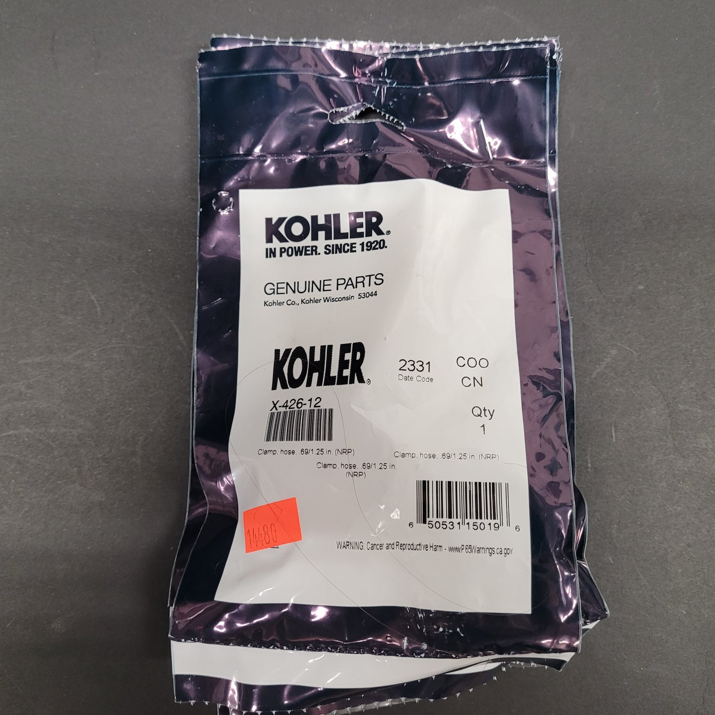Kohler Clamp, hose