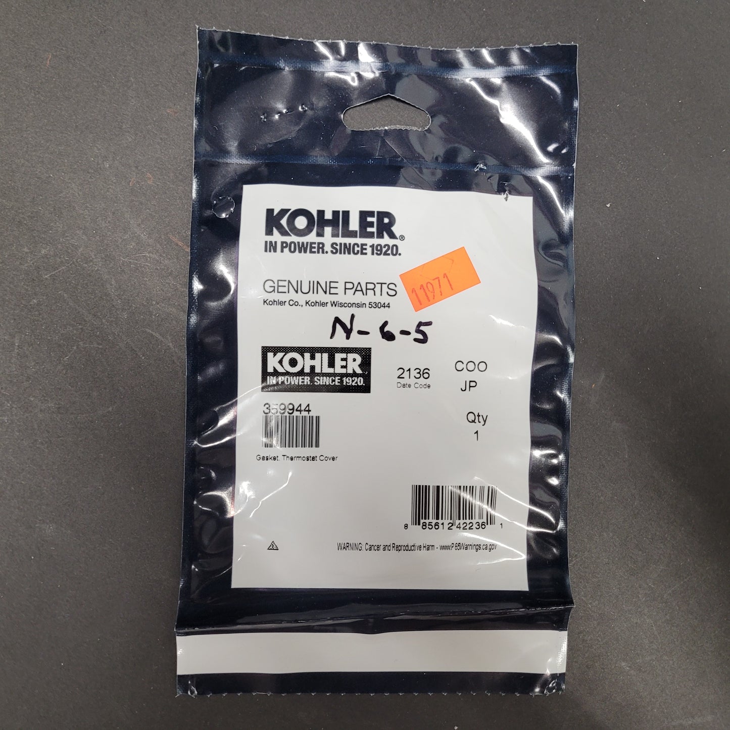 Kohler Gasket, Thermostat Cover