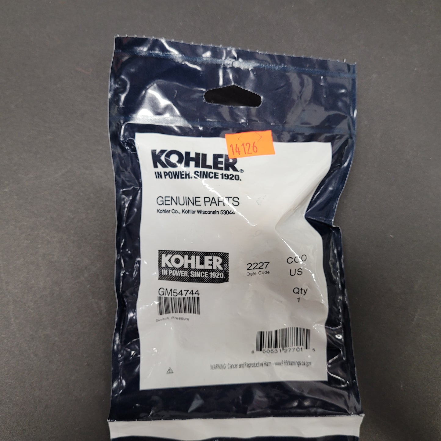 Kohler Switch, Pressure