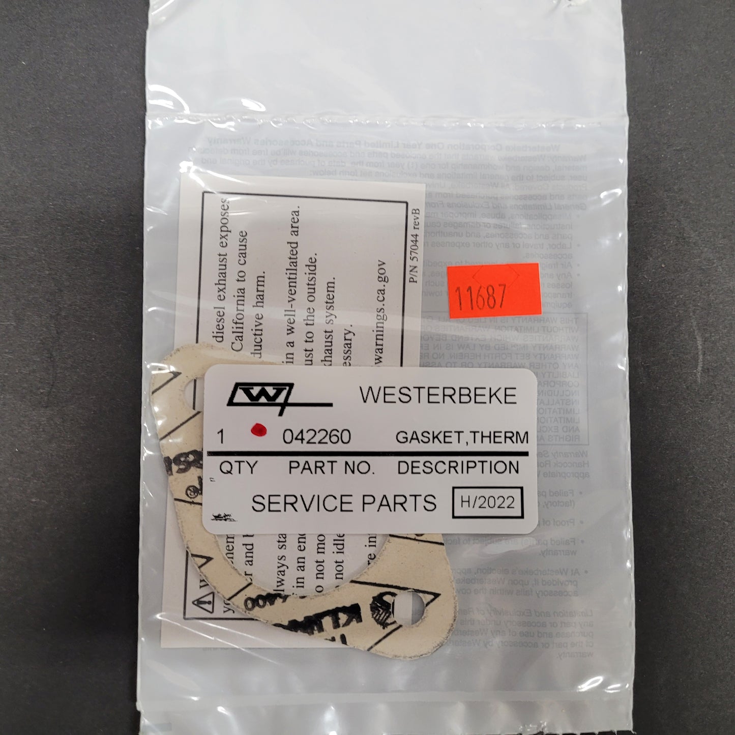 Westerbeke GASKET,THERMOSTAT HSG-MANIFOLD