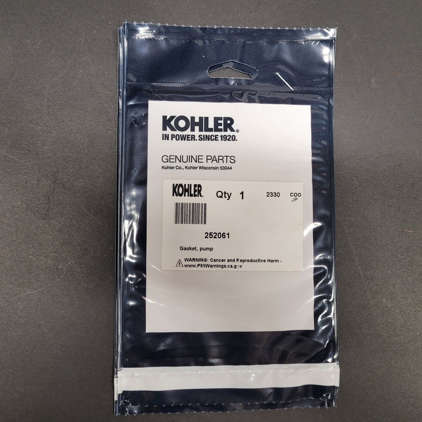 Kohler Gasket, Pump
